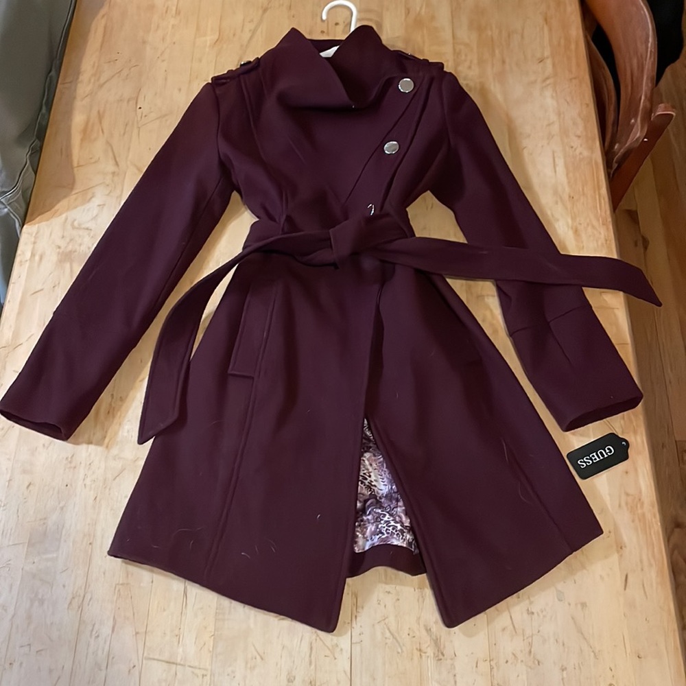 NWT Guess Asymmetrical Wool Coat